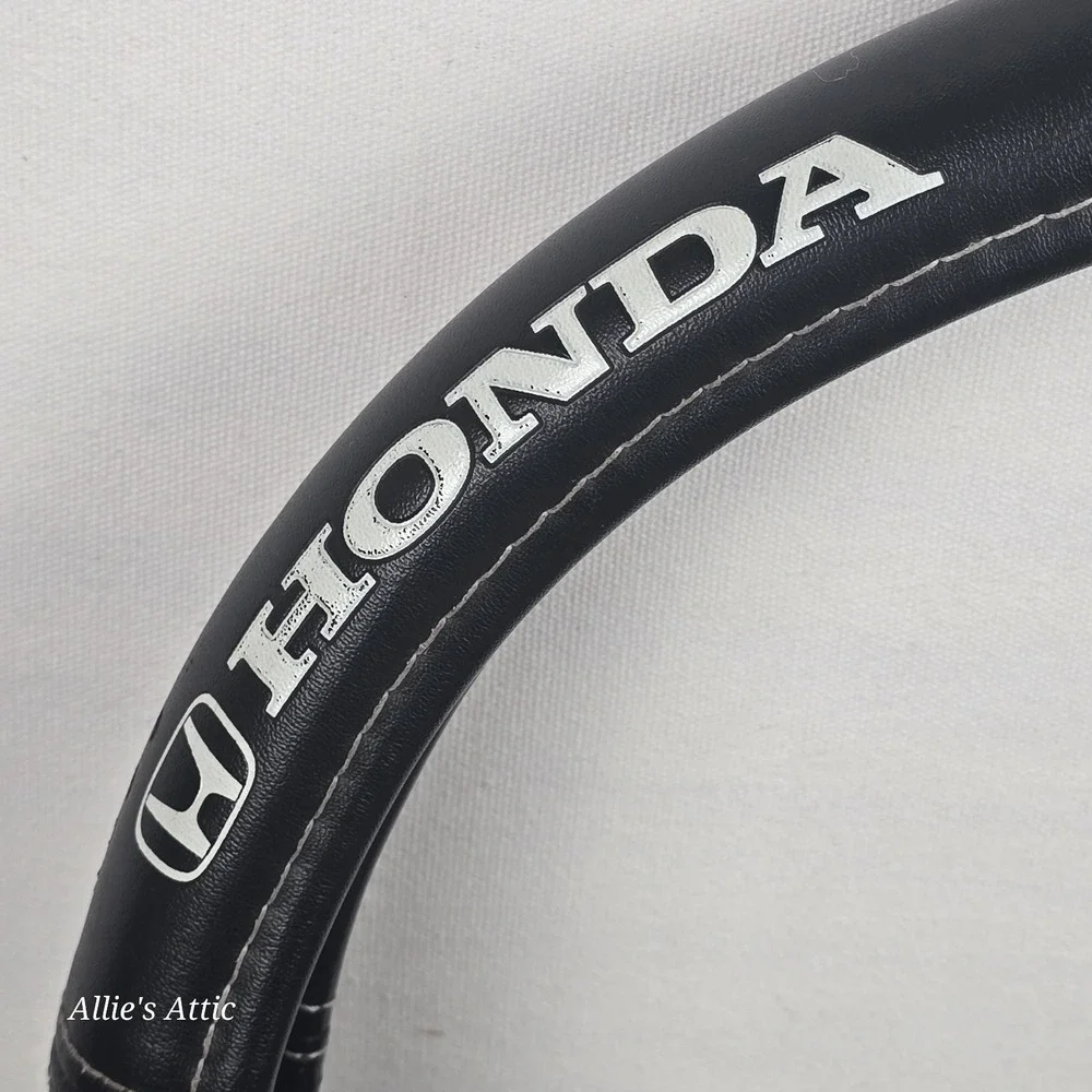 Honda Steering Wheel Cover Black Faux Leather Slip On Official Licensed Product